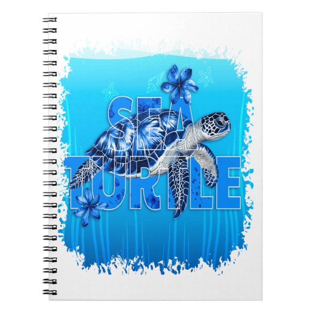 Turtle Blue Sea Square Notebook (Front)