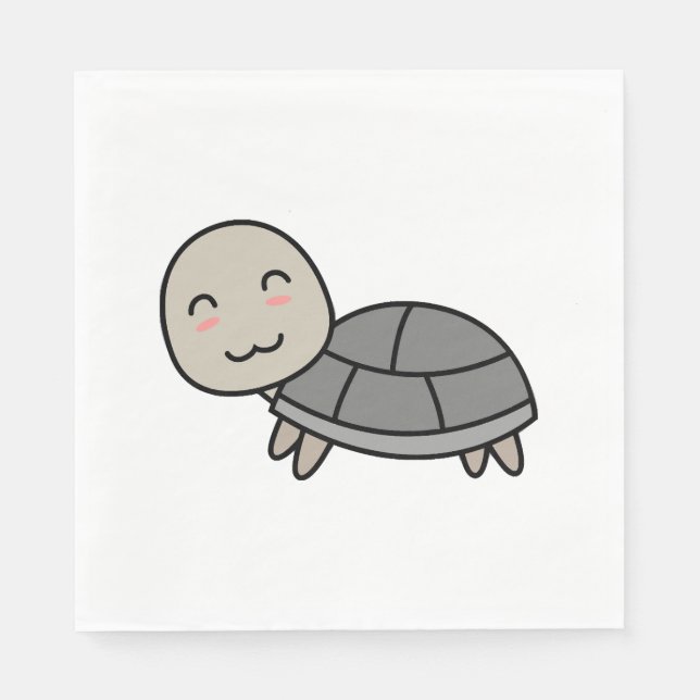 Turtle cartoon animal napkin (Front)