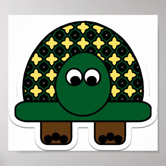 Turtle Cartoon Art Poster (Front)