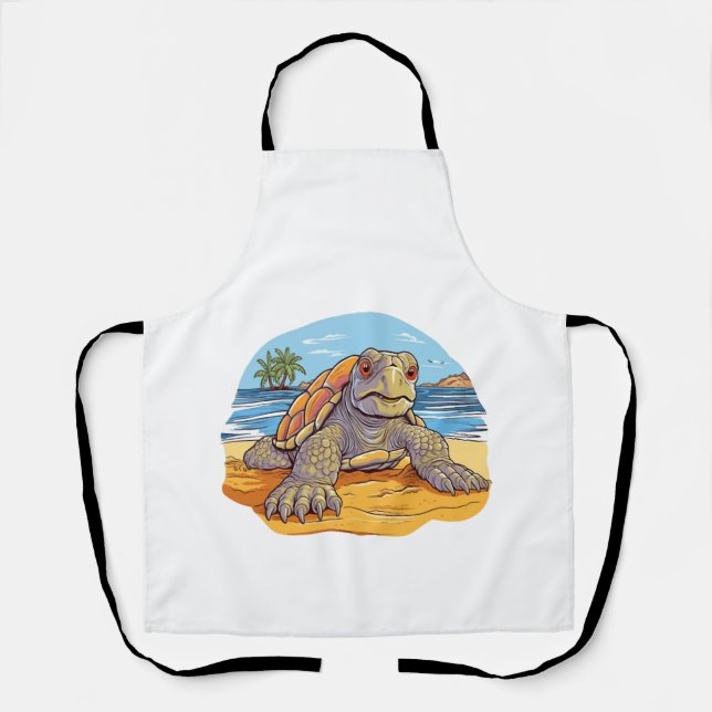 Turtle Cartoon beach Apron (Front)