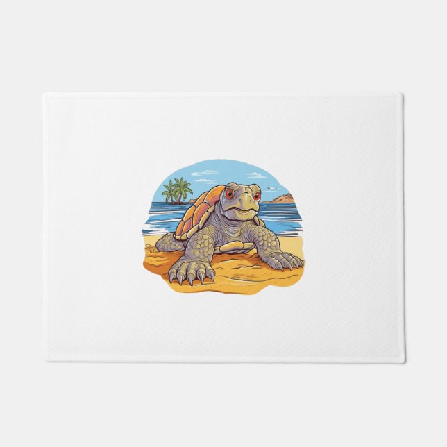 Turtle Cartoon beach Doormat (Front)
