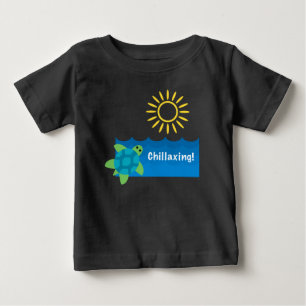 Turtle Chillaxing Design - Baby Fine Jersey T-Shir T-Shirt