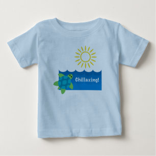 Turtle Chillaxing Design - Baby Fine Jersey T-Shir T-Shirt