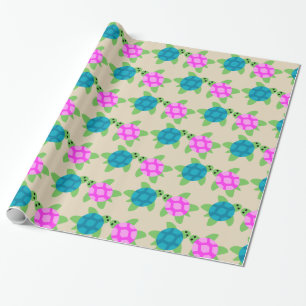 Turtle Chillaxing Design - Glossy Wrapping Paper, Paper