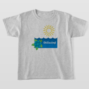 Turtle Chillaxing Design - Kids' Basic T-Shirt
