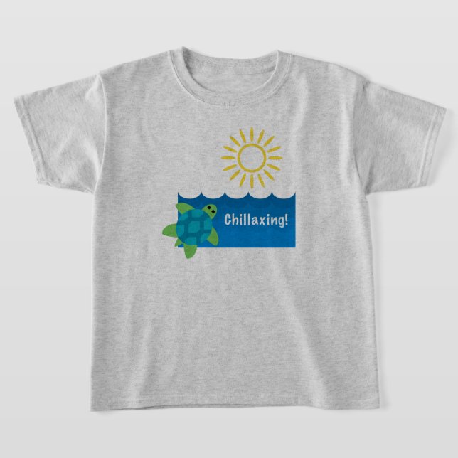 Turtle Chillaxing Design - Kids' Basic T-Shirt (Laydown)