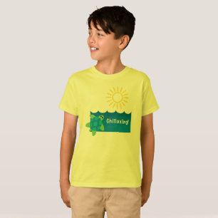 Turtle Chillaxing Design - Kids' Basic T-Shirt