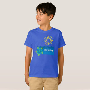 Turtle Chillaxing Design - Kids' Basic T-Shirt
