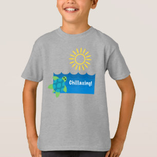 Turtle Chillaxing Design - Kids' Basic T-Shirt