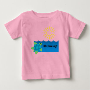 Turtle Chillaxing Designg - Baby Fine Jersey T-Shi T-Shirt