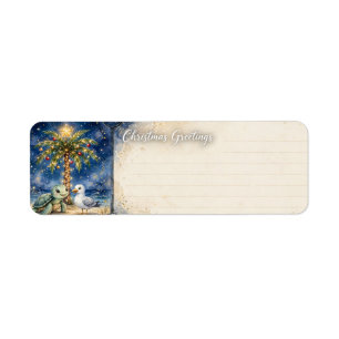 Turtle Christmas Return Address Labels