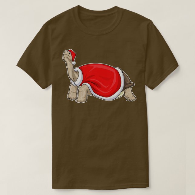 Turtle Christmas Santa hat T-Shirt (Design Front)