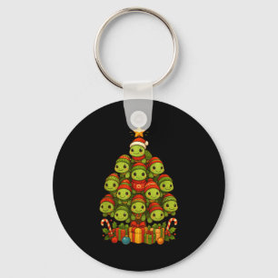 Turtle Christmas Tree Funny Turtle Xmas  Key Ring