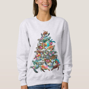 Turtle Christmas Tree Ornament Xmas Tree Toppers Sweatshirt