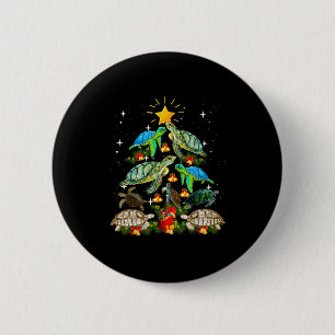 Turtle Christmas Tree Shirt 6 Cm Round Badge