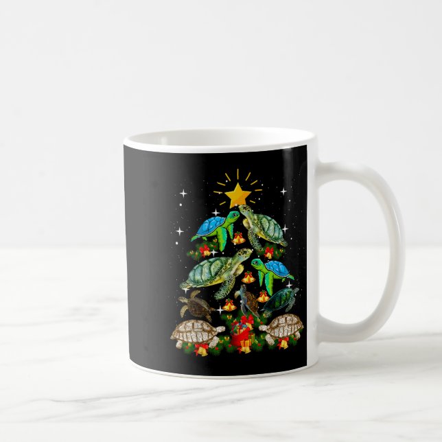 Turtle Christmas Tree Shirt  Coffee Mug (Right)