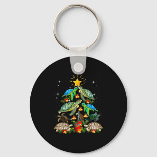 Turtle Christmas Tree Shirt Key Ring