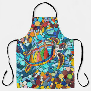 Turtle Colorful  mosaic art Apron