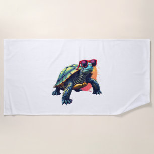Turtle Colorful Turtle Outfit Mens Turtle Lover Tu Beach Towel