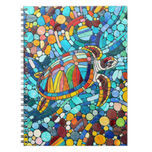 Turtle Colourful  mosaic art Notebook