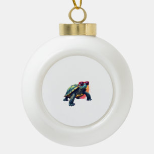 Turtle Colourful Turtle Outfit Mens Turtle Lover T Ceramic Ball Christmas Ornament