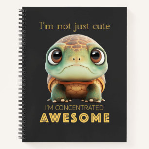 Turtle Concentrated Awesome Cute Adorable Funny  Notebook