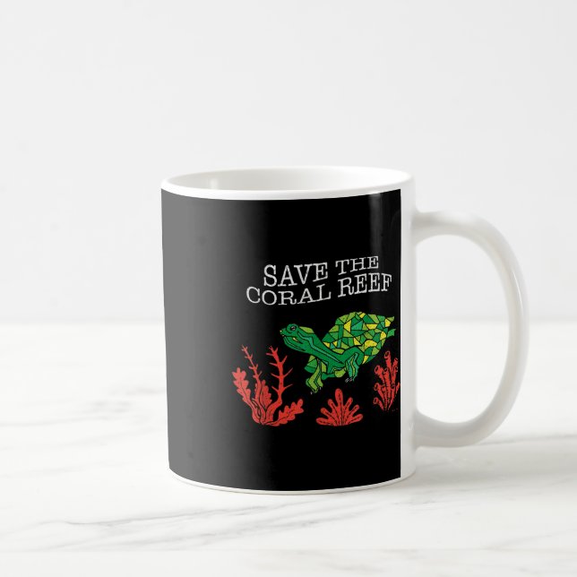 Turtle Coral Save The Coral Reef Environmental Coffee Mug (Right)