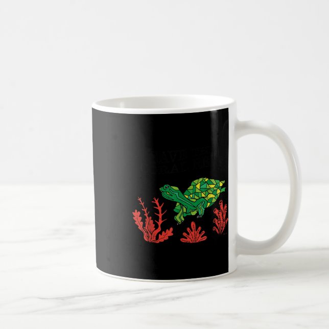 Turtle Coral Save The Coral Reef Environmental Coffee Mug (Right)