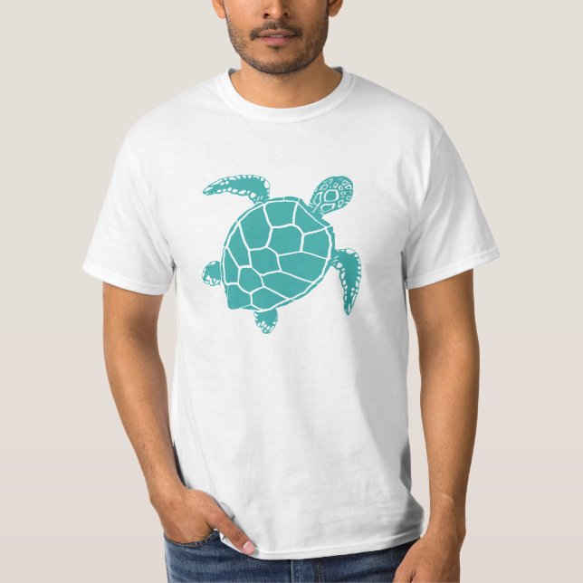 Turtle Cute Blue Ocean Animal T-Shirt (Front)