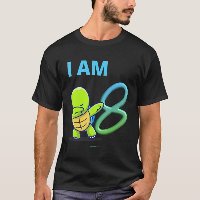 Turtle Dabbing Birthday 8 Years Old T-Shirt (Front)