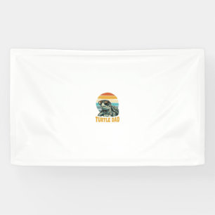 Turtle Dad Retro Sunset Vintage Engraving Vector D Banner