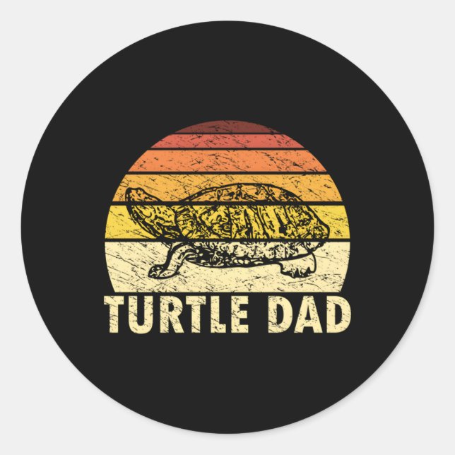 Turtle Dad Turtle Daddy Tortoise Father'S Day Classic Round Sticker (Front)