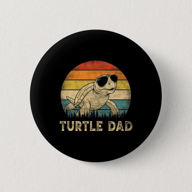 Turtle Dad Turtle Lovers Daddy Father's Day  6 Cm Round Badge (Front)