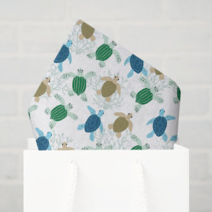 Turtle Decoupage Paper, Marine Life Tissue Paper