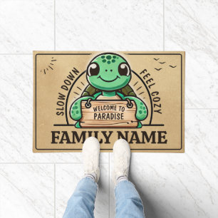 Turtle design customisable for warm families doormat