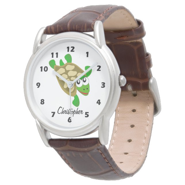 Turtle Design Personalised Watch (Angled)