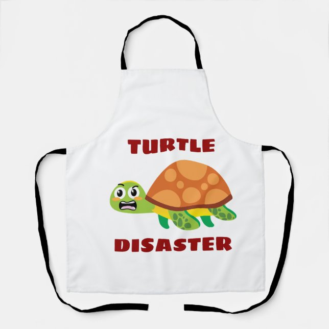 Turtle Disaster Turtle Pun Apron (Front)