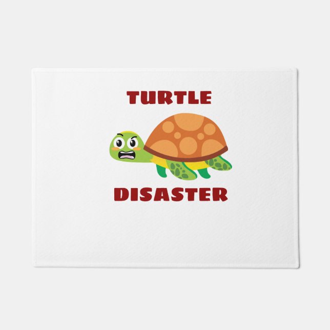 Turtle Disaster Turtle Pun Doormat (Front)