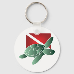 Turtle Dive Flag Keychain