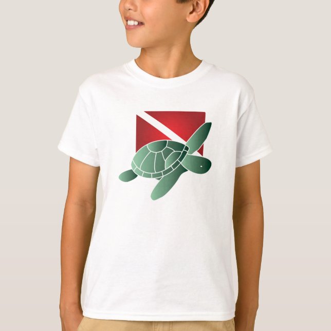 Turtle Dive Flag Kids T-shirt (Front)