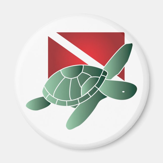Turtle Dive Flag Magnet (Front)