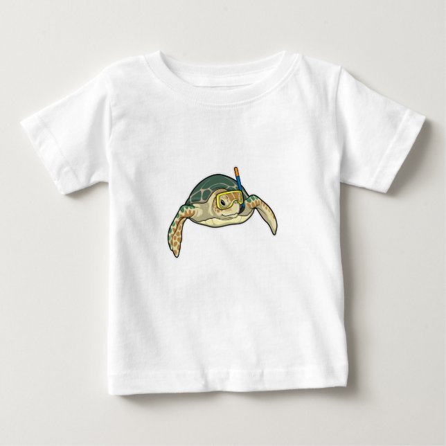Turtle Diver Snorkel Baby T-Shirt (Front)