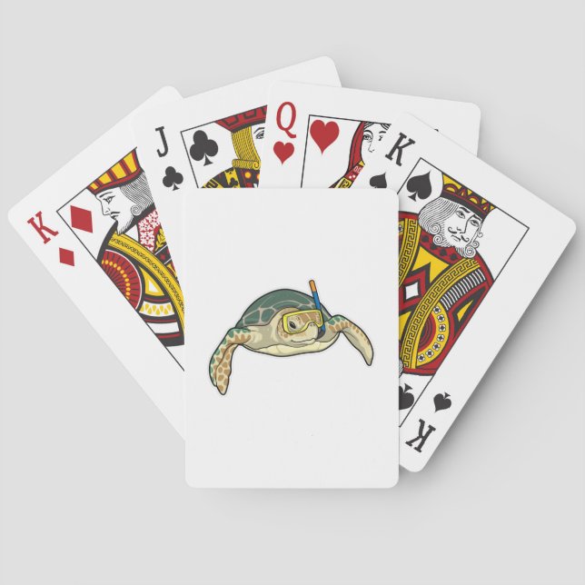 Turtle Diver Snorkel Playing Cards (Back)