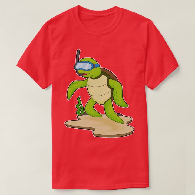 Turtle Diver Snorkel T-Shirt (Design Front)