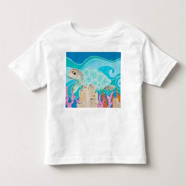 Turtle Dot Calm - a soothing undersea journey Toddler T-Shirt (Front)