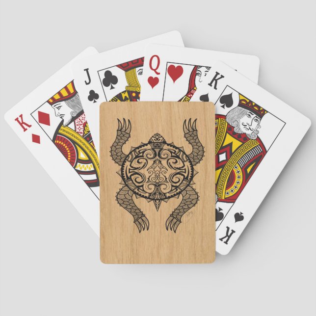 Turtle Drawing Playing Cards (Back)
