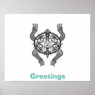 Turtle Drawing Poster