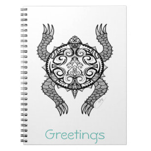 Turtle Drawing Spiral Notebook