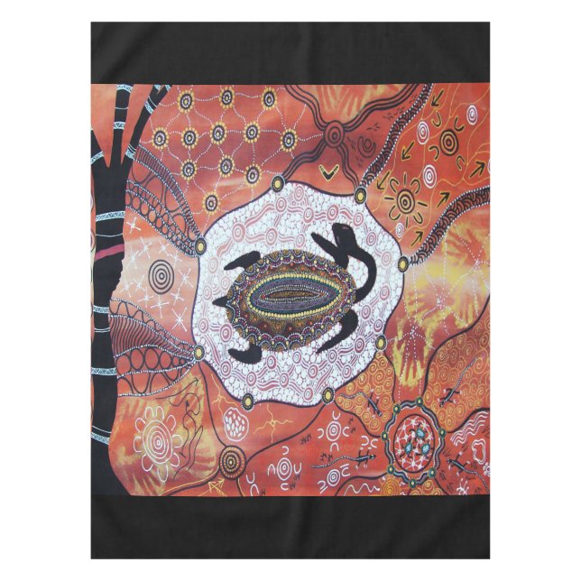 Turtle Dreaming Aboriginal Art Tablecloth (Front)