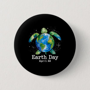 Turtle Earth Day Shirt For Women Kid Teacher Sea S 6 Cm Round Badge